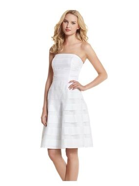 White House Black Market Strapless White A-Line Dress